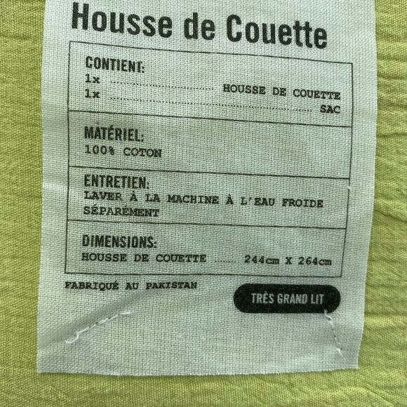 Urban Outfitters UO Home Duvet Cover 96"x104" King Mint Green 100% Cotton NWOT - Picture 4 of 11